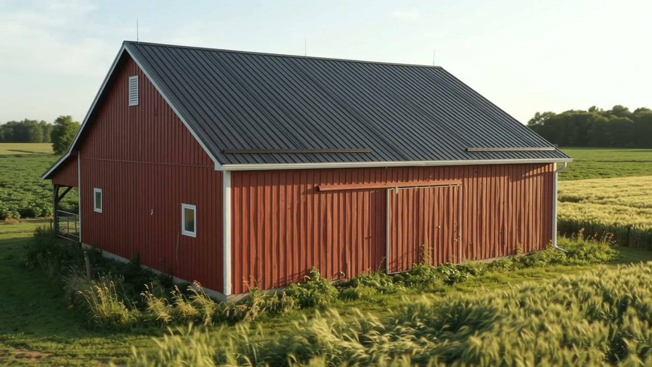 Barns and agricultural buildings concept